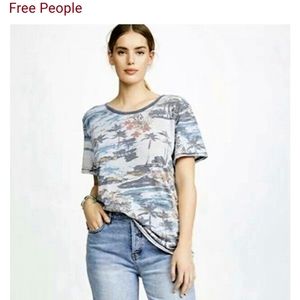 Free People Tourist Tee in Safari Combo Sz: S NWT